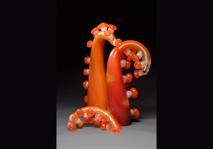 glassoctopus blown and hot sculpted glass tentacle